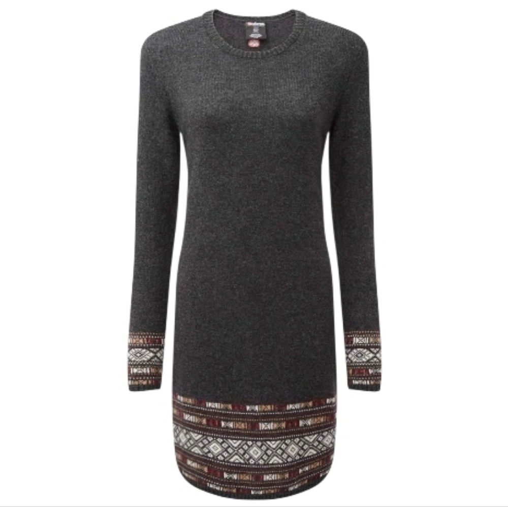 ​Sherpa Adventure Gear Merino Wool Alpaca Knit Maya Sweater Dress Gray Sz.Large
